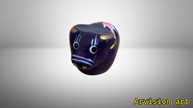 牛形状泥叫吹正面