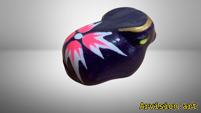 牛形状泥叫吹背面